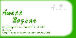 anett mozsar business card